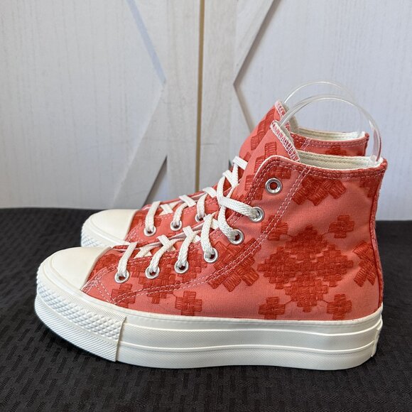 Converse Chuck Taylor All Star Lift Platform Tonal Embroidery Sneakers - Picture 3 of 10